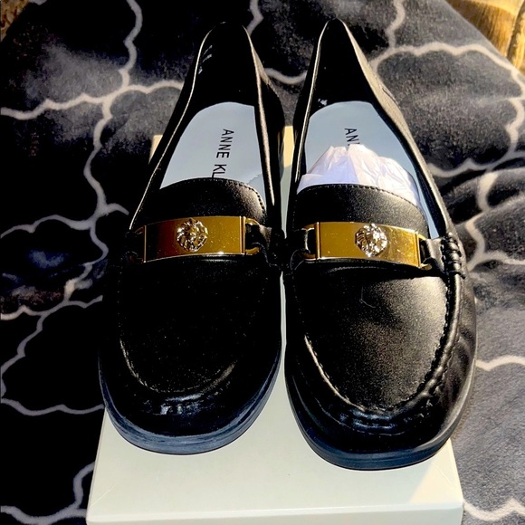 Anne Klein Shoes - Anne Klein Black Loafers with Gold Accent